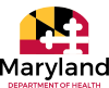 logo for maryland department of health with maryland flag